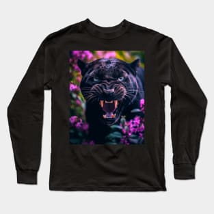 Floral Black Panther 4 Long Sleeve T-Shirt